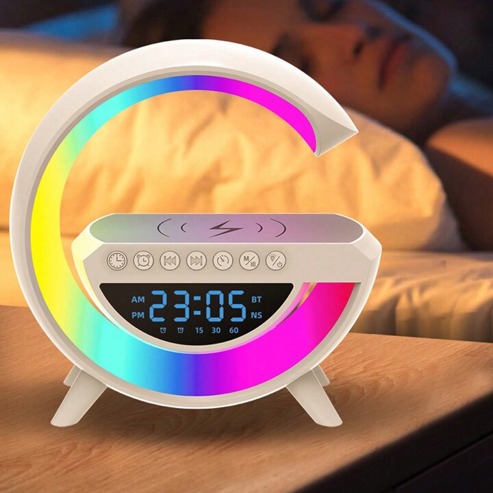 Altavoz Bluetooth G - Cargador Inalámbrico + Lámpara Led + Reloj Despertador