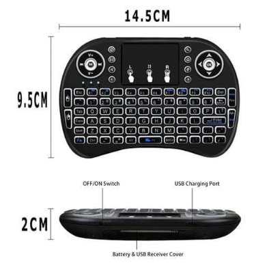 Mini Teclado Inalámbrico Con Ratón Touchpad Retroiluminación Led SKU: MINITECLADOLED