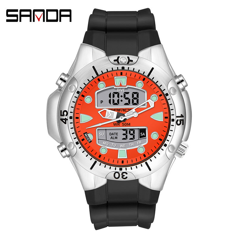 Sanda Watch.RELOJ ELECTRÓNICO DE ACERO RESISTENTE AL AGUA..50MTS.