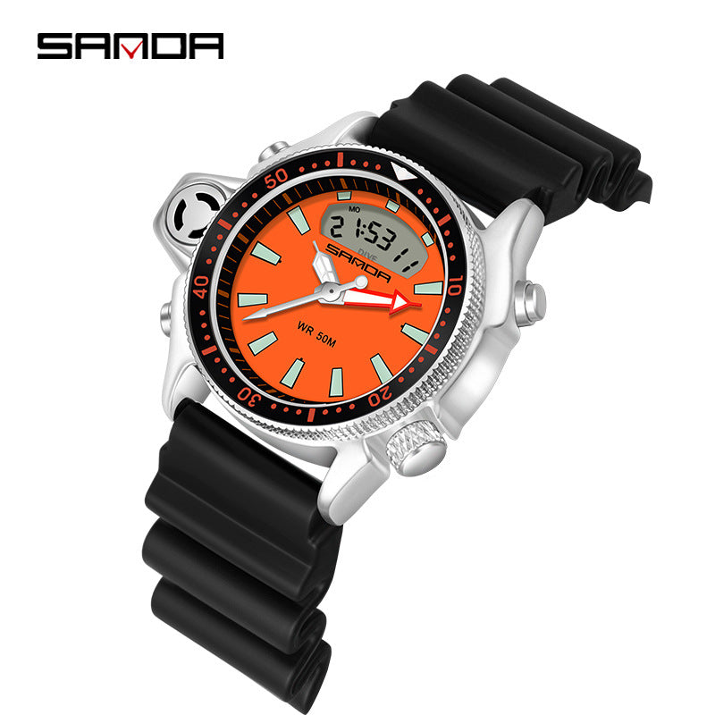 Sanda Watch.RELOJ ELECTRÓNICO DE ACERO RESISTENTE AL AGUA..50MTS.