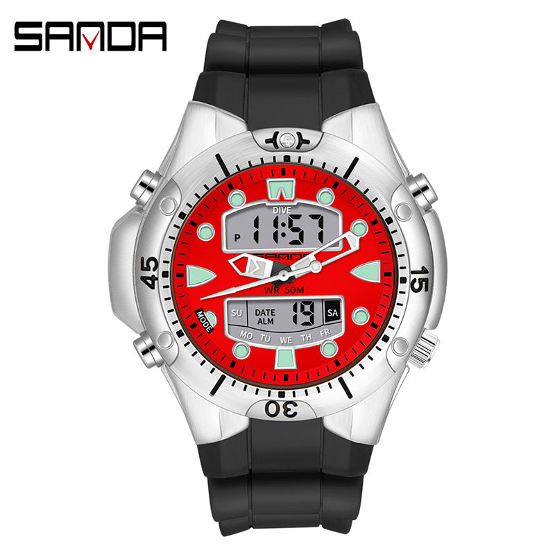 Sanda Watch.RELOJ ELECTRÓNICO DE ACERO RESISTENTE AL AGUA..50MTS.