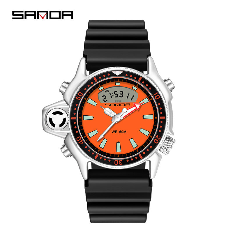 Sanda Watch.RELOJ ELECTRÓNICO DE ACERO RESISTENTE AL AGUA..50MTS.