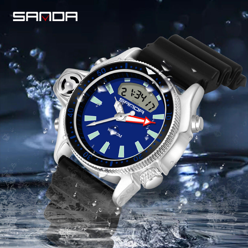 Sanda Watch.RELOJ ELECTRÓNICO DE ACERO RESISTENTE AL AGUA..50MTS.