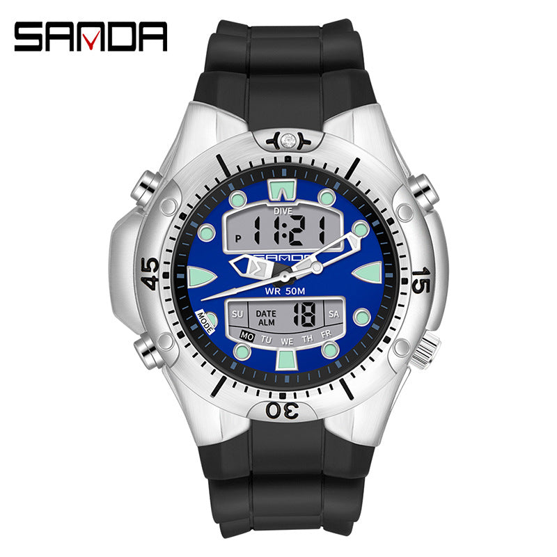 Sanda Watch.RELOJ ELECTRÓNICO DE ACERO RESISTENTE AL AGUA..50MTS.