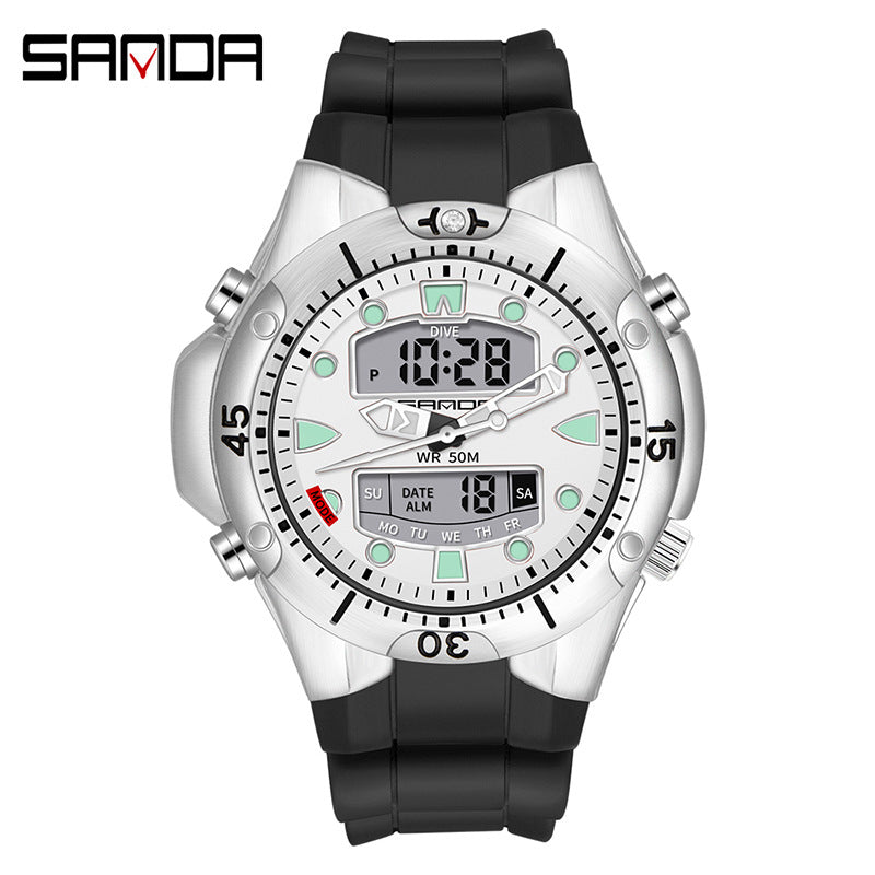 Sanda Watch.RELOJ ELECTRÓNICO DE ACERO RESISTENTE AL AGUA..50MTS.