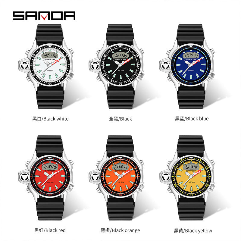 Sanda Watch.RELOJ ELECTRÓNICO DE ACERO RESISTENTE AL AGUA..50MTS.