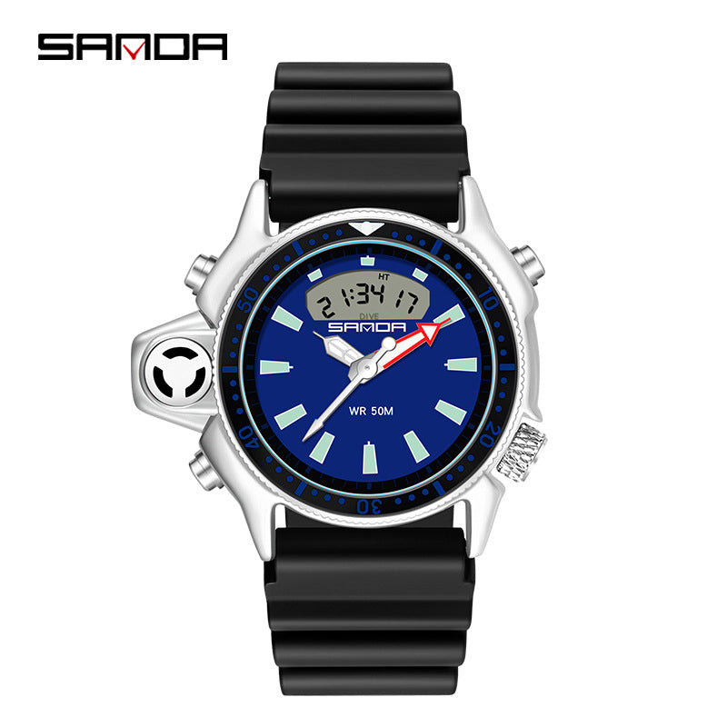 Sanda Watch.RELOJ ELECTRÓNICO DE ACERO RESISTENTE AL AGUA..50MTS.