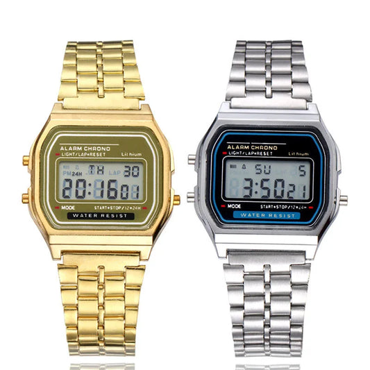 Relojes digitales para hombre, pulsera deportiva resistente al agua, reloj de pulsera electrónico dorado LED, reloj informal  2024