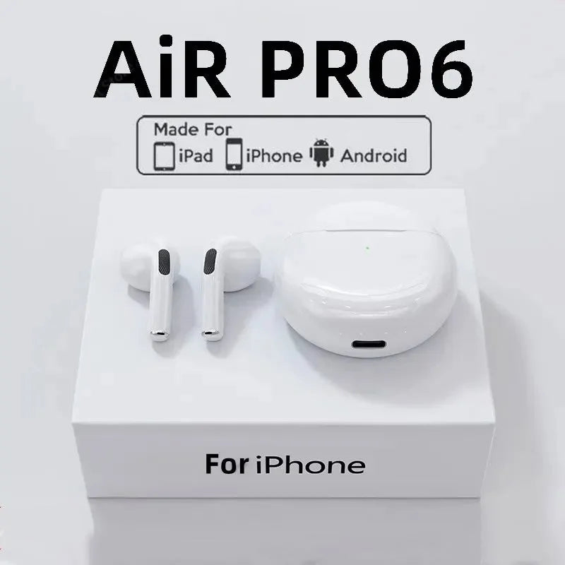 Original Air Pro 6 TWS Auriculares inalámbricos con Bluetooth 5,3 auriculares Mini con caja de carga de micrófono. auriculares Xiaomi  para iPhone y Android.