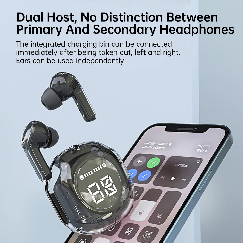 Auriculares T8 TWS inalámbricos Bluetooth 5,3, auriculares HiFi con reducción de ruido, auriculares deportivos para videojuegos, auriculares con sonido 3D y graves, Control táctil